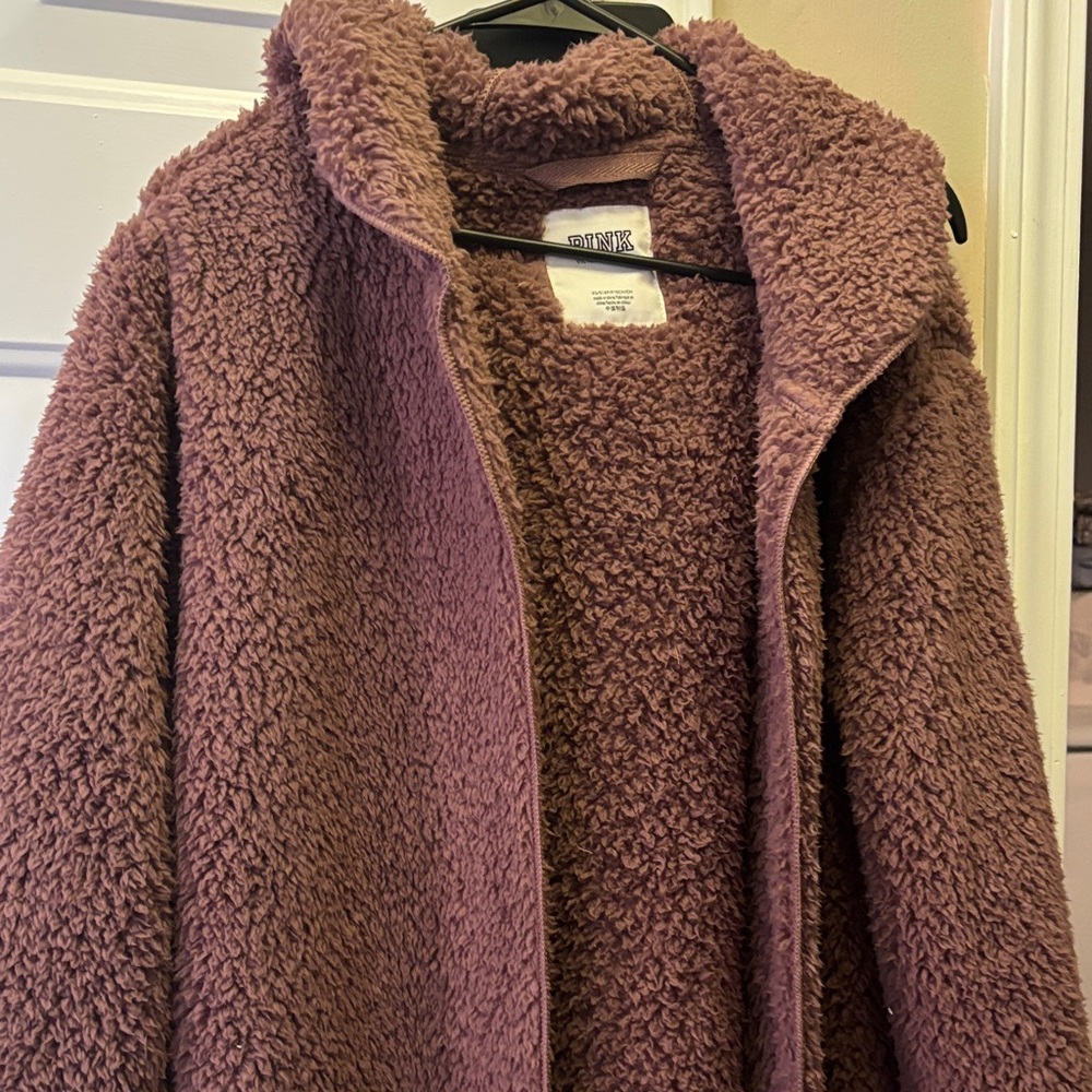 PINK Victoria's Secret Mauve Teddy Jacket